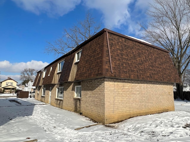 view of snowy exterior