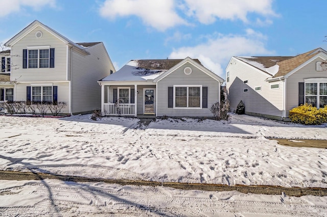 view of front of property featuring covered porch