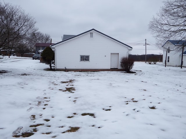 view of snowy exterior