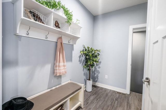 mudroom featuring hardwood / wood-style flooring