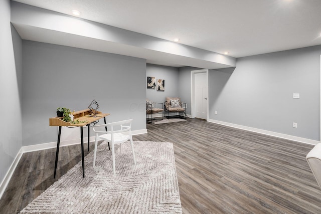 interior space with hardwood / wood-style floors