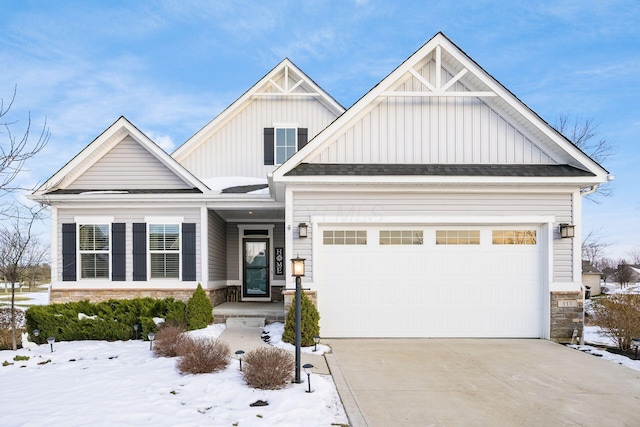 craftsman-style home with a garage