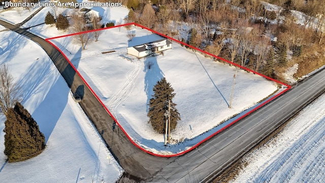 view of snowy aerial view