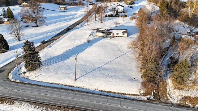 view of snowy aerial view