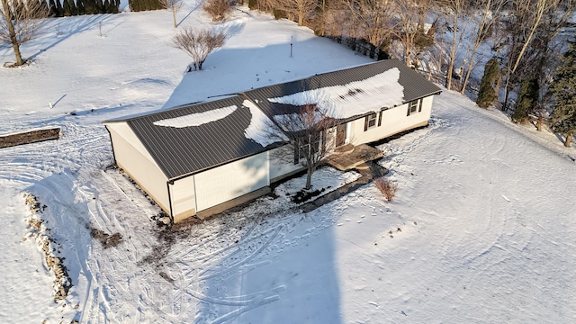 view of snowy aerial view