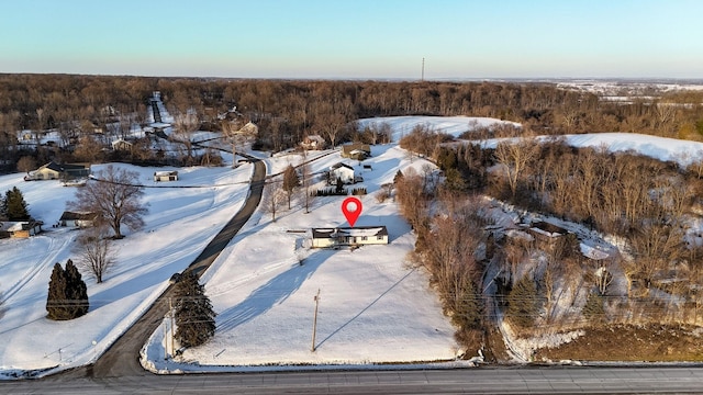 view of snowy aerial view