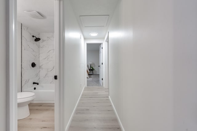 hallway featuring light wood-type flooring