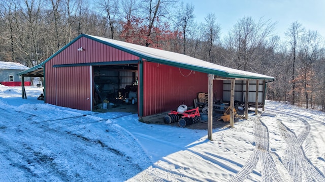 view of snow covered structure