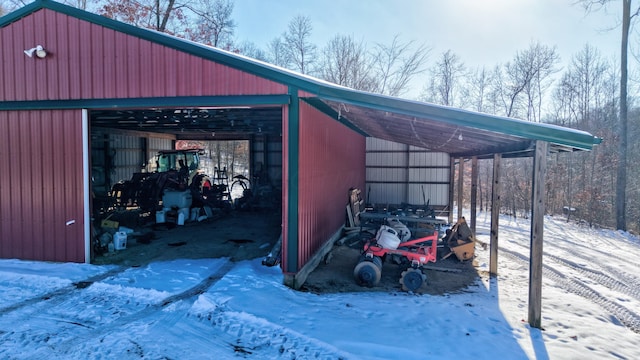 view of snow covered structure