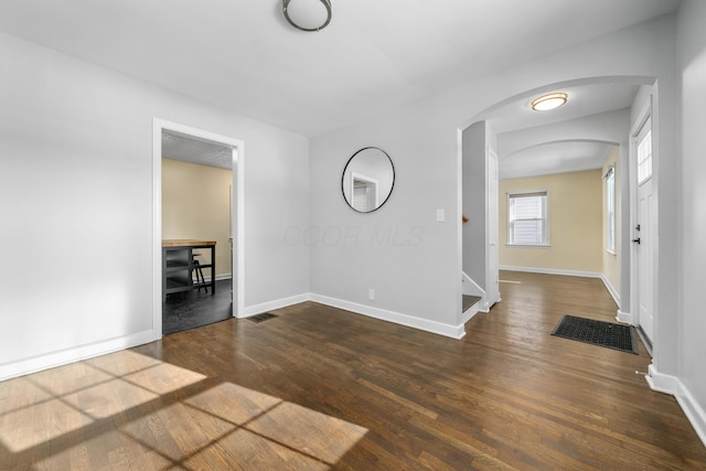 interior space featuring dark hardwood / wood-style floors