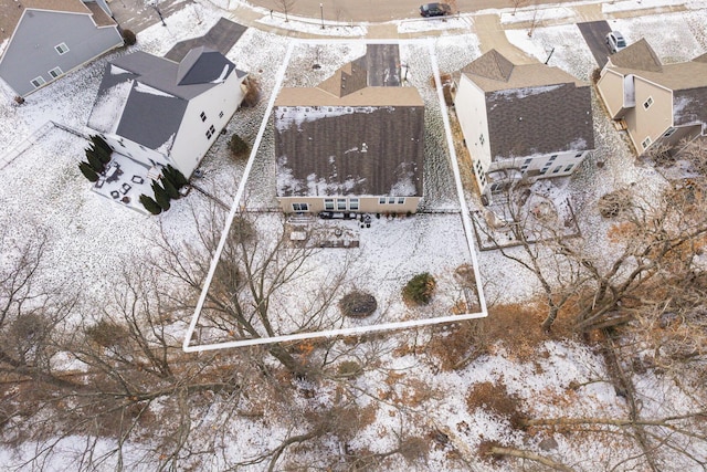 view of snowy aerial view