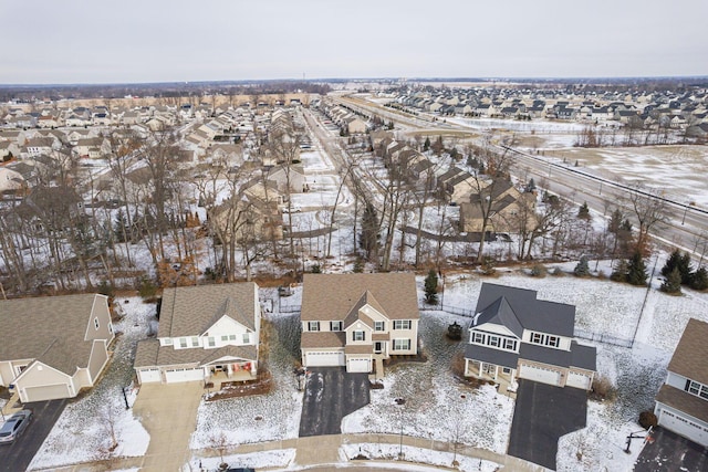 view of snowy aerial view