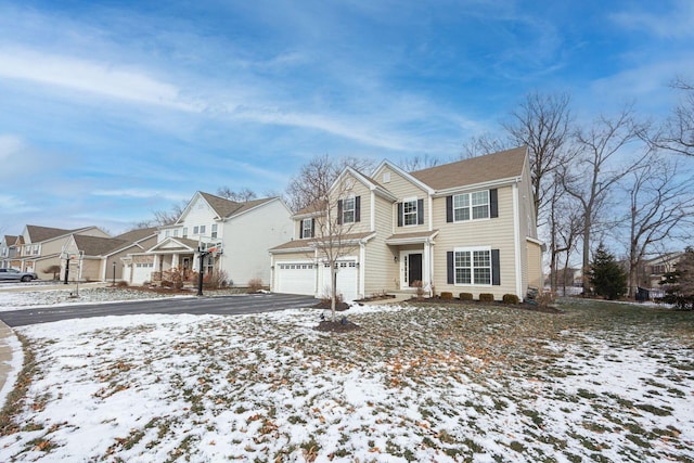 view of front property with a garage