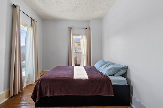 bedroom with a textured ceiling