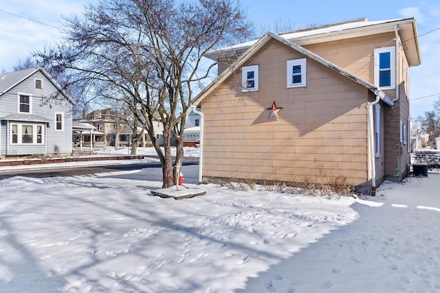 view of snowy exterior