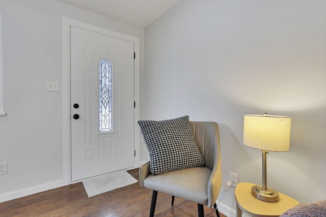 entrance foyer featuring dark hardwood / wood-style flooring