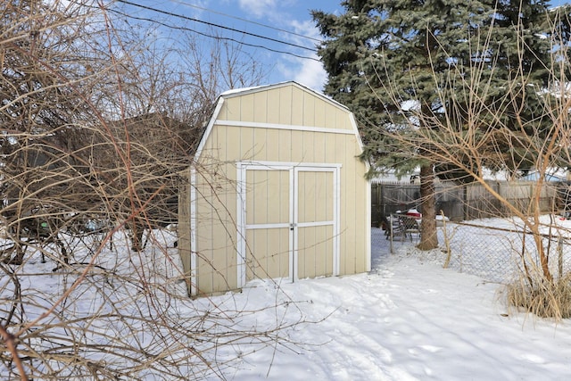 view of snow covered structure