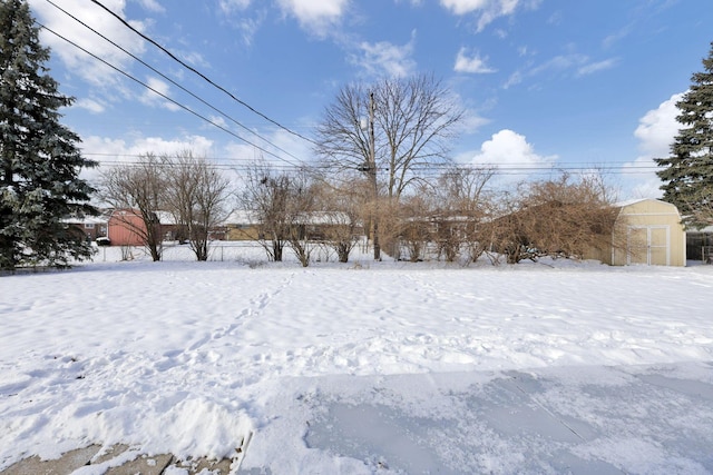 view of snowy yard