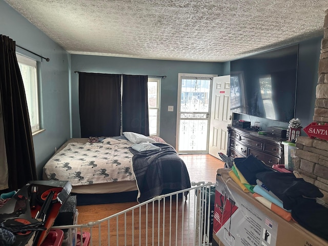 bedroom with a textured ceiling