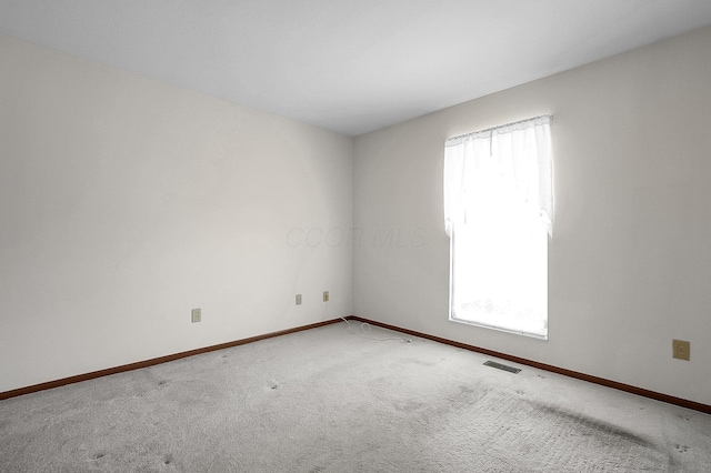 spare room featuring a wealth of natural light and carpet flooring