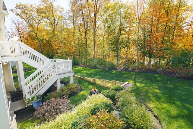 view of yard featuring a deck