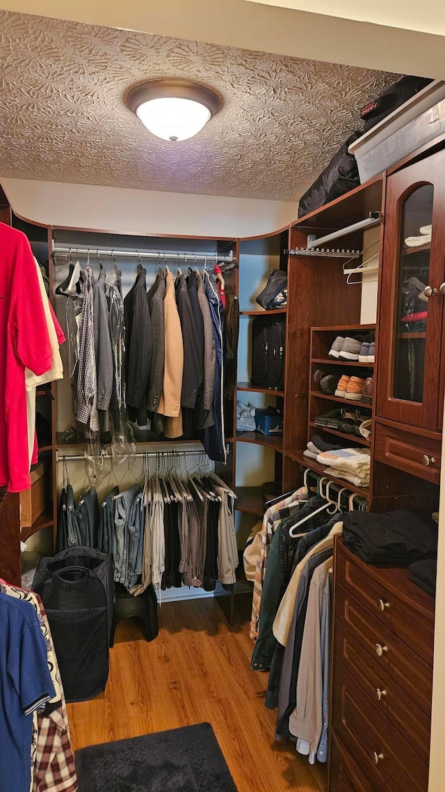 spacious closet with wood-type flooring