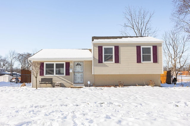 view of split level home