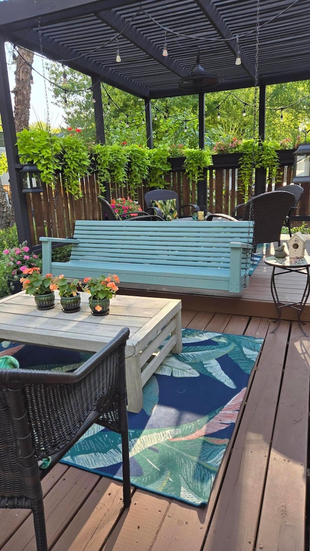 deck with a pergola