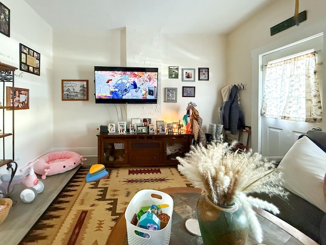 interior space with hardwood / wood-style floors