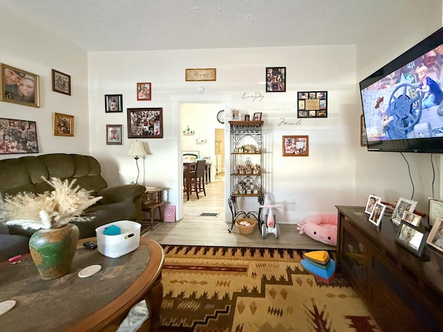 interior space with hardwood / wood-style floors