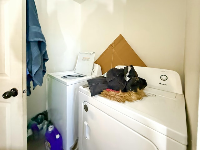 laundry area featuring independent washer and dryer