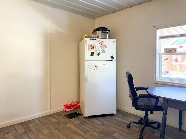 office area featuring dark hardwood / wood-style flooring