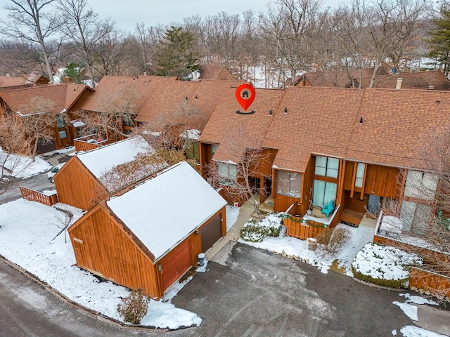 view of snowy aerial view