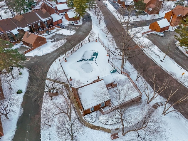 view of snowy aerial view