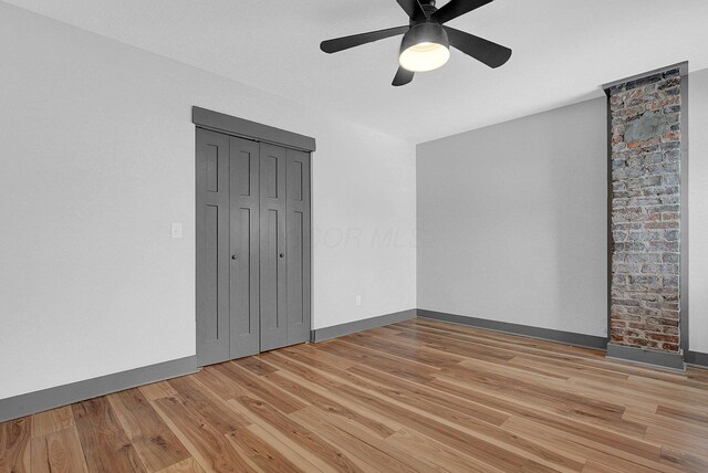 262 N 17th St, Columbus, OH 43203 - empty room featuring ceiling fan and light hardwood / wood-style floors