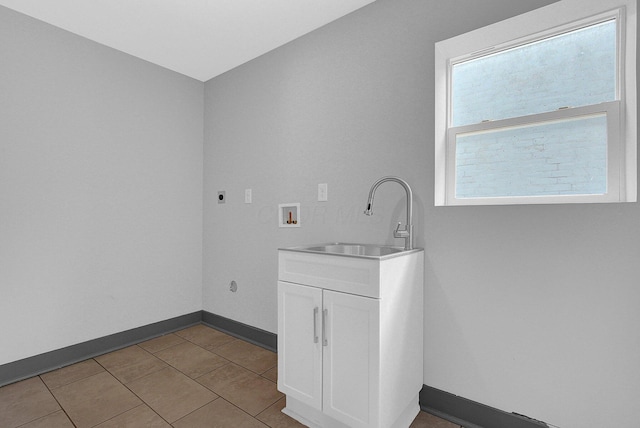 262 N 17th St, Columbus, OH 43203 - washroom with hookup for a washing machine, cabinets, hookup for an electric dryer, and sink