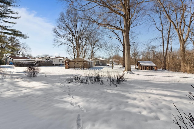 view of snowy yard