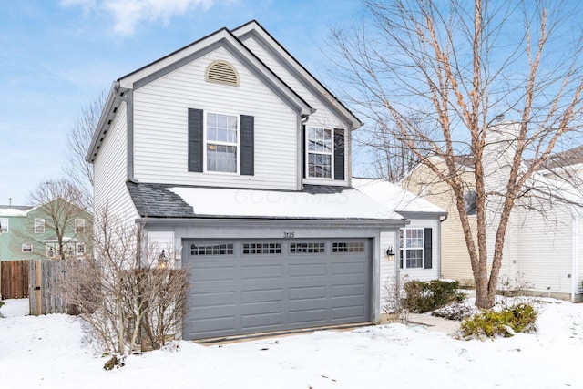 view of property featuring a garage