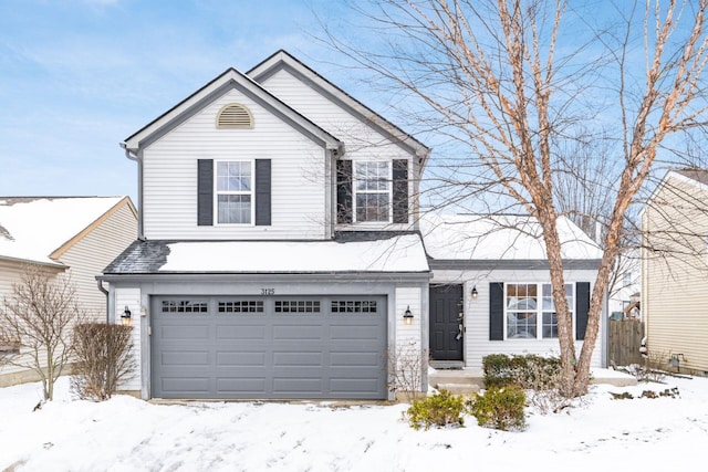 view of property with a garage