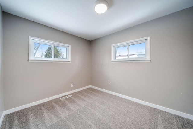 unfurnished room with carpet floors and a healthy amount of sunlight