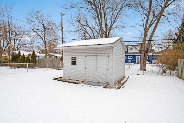 view of snow covered structure