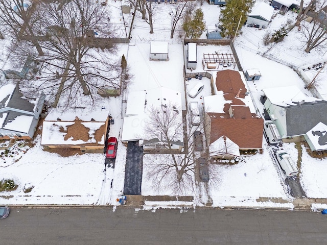 view of snowy aerial view