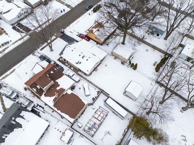 view of snowy aerial view