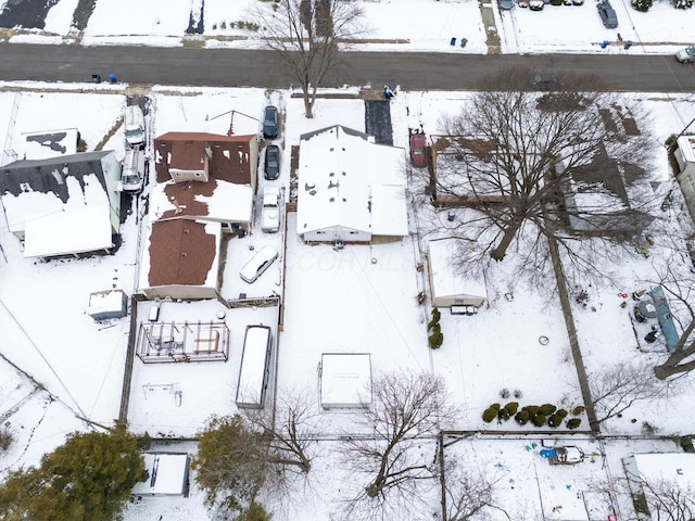 view of snowy aerial view