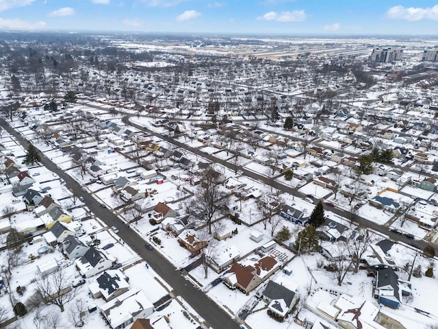 view of snowy aerial view