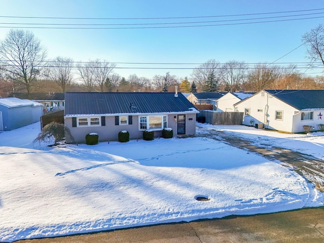 view of single story home