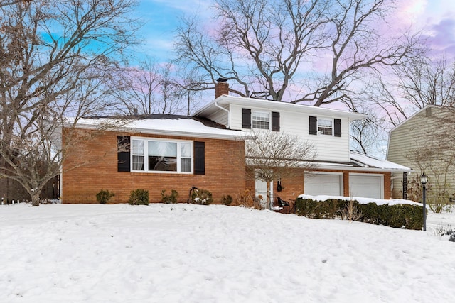 tri-level home with a garage