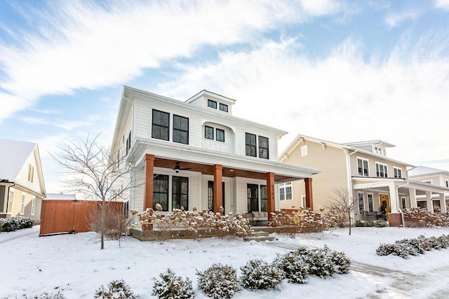 view of front of home with covered porch