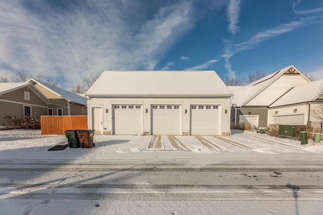 exterior space featuring a garage