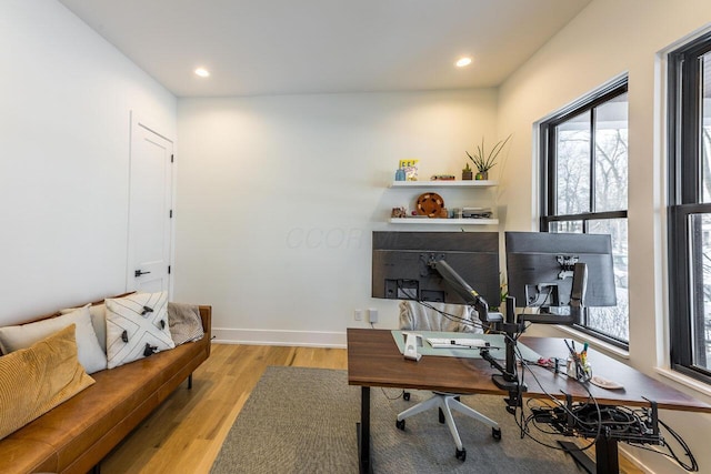 office featuring light hardwood / wood-style floors